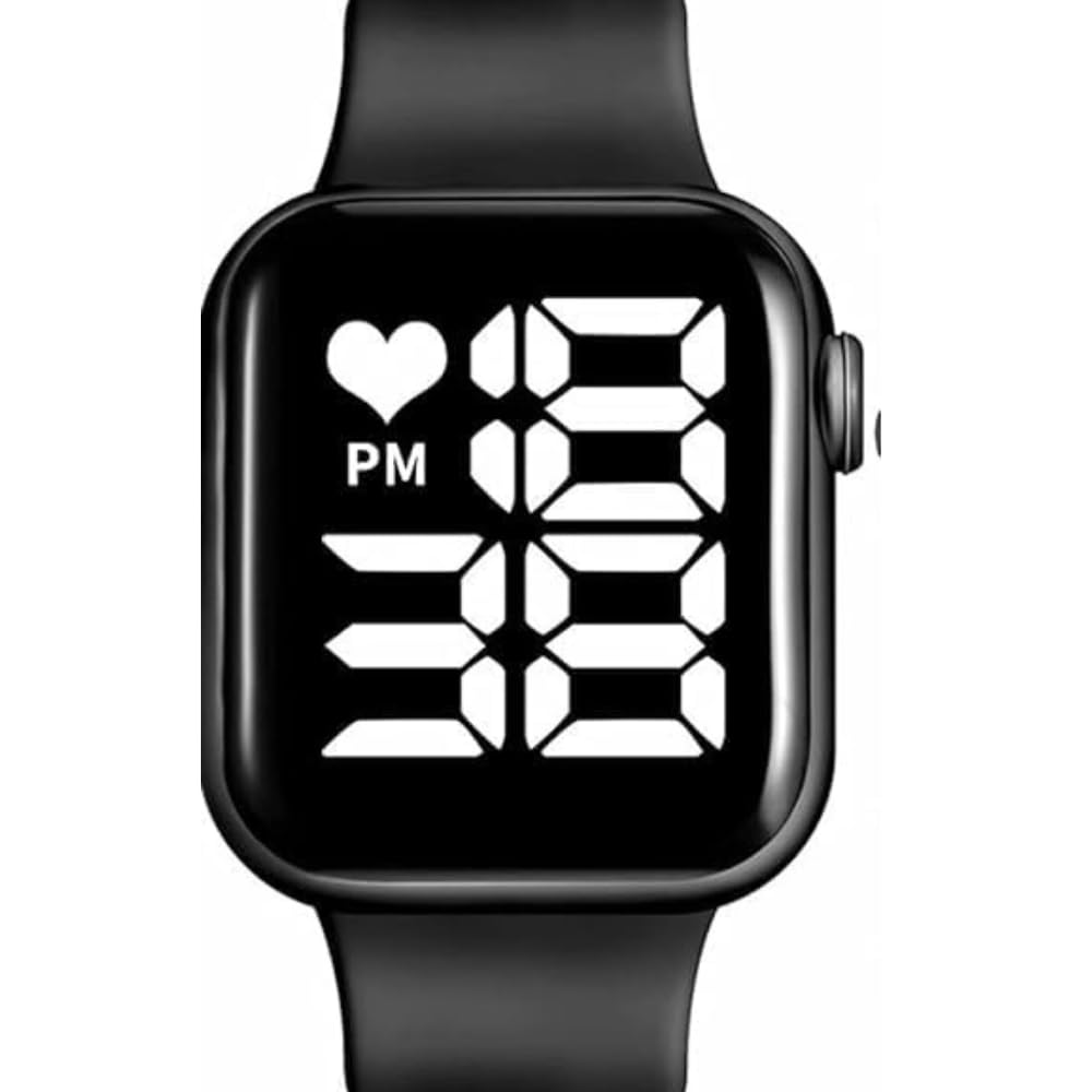 Flysmart Square Big Black Waterproof Sport Running LED Digital Watch for Boys Kids Girls Smart Watch Wrist Band Unisex | Waterproof Faishnable Watch for Adults| (B0CJ728W1Z) Amazon Price History, Amazon Price Tracker