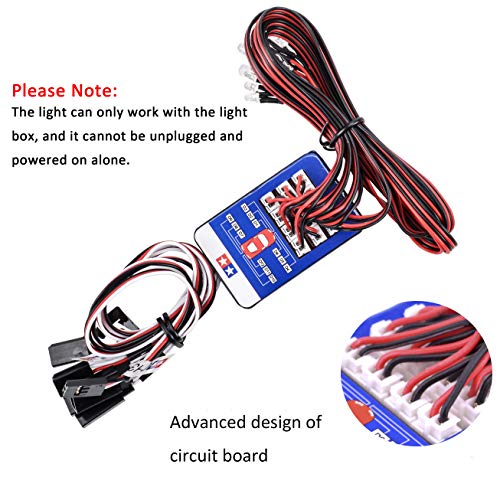 Fpvking 12 Rc Car Led Lighting Kit Steering Brake Simulation Flash Light For 1/10 Scale Models Yokomo Tamiya Hsp Hpi Axial Rc4Wd Traxxas #TOP3