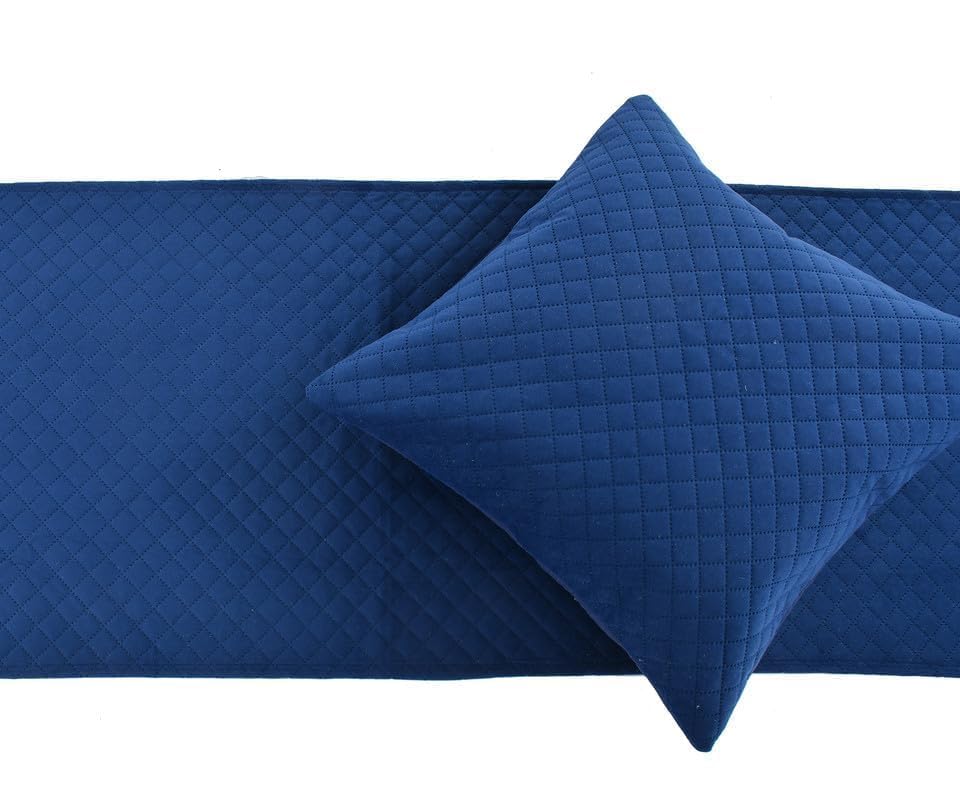 SrisaTextile Bed Runner Scarf with Matching Cushion Covers | Luxury Decorative Bed Linen Set for Bedroom, Hotel & Guest Room | Elegant Bed Decoration Set (3, Multi-Colour, Standard)-picture-16