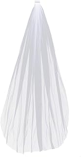 Brautschleier Mit Kamm Weiß Langer Hochzeitsschleier Einfache Elegante Einschichtige Spitze Brautschleier Für Hochzeit Zubehör