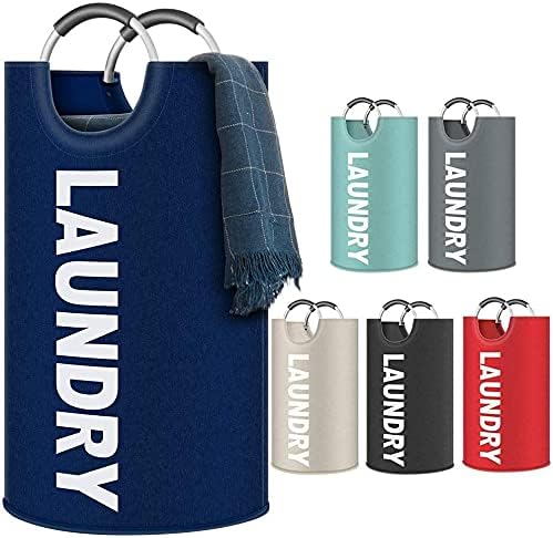 Laundry Storage Basket - 82 Litre Large Laundry Basket Foldable Hamper Basket with Aluminium Handles - Fabric Laundry Bag for Bathroom Dorm Bedroom Bin