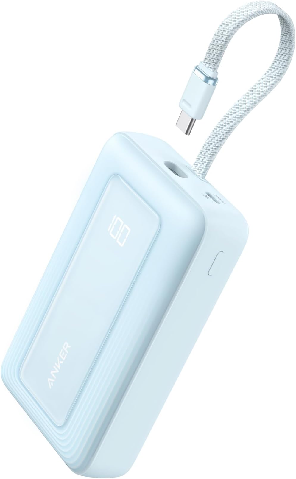 Anker Portable Charger, 10,000mAh 30W Power Bank, USB-C in and Out Fast Charging Battery Pack, Travel Essential Phone Power Bank, for iPhone 17/16, Galaxy and More (Blue, 10000, Milliamp Hours)