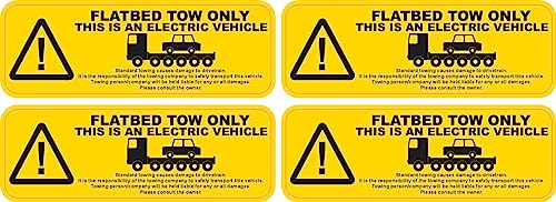 StickerTalk Electric Vehicle Flatbed Tow Sticker, 1 Sheet of 4 Stickers, 3 inches by 1 inch Each