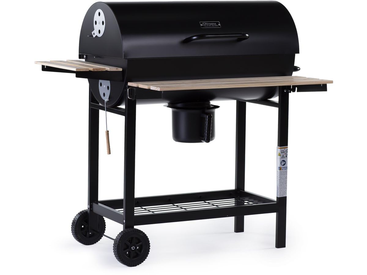 Barbecue charbon de bois "​King" - 95 x 63 x 105 cm - Noir