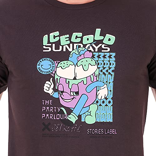 Image of Stories.Label Cotton Printed T-Shirts for Men in Regular Fit and Round Neck