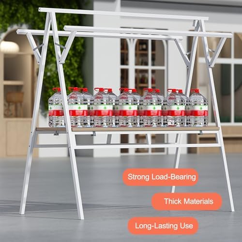 Portable Red Foldable Iron Vendor Cart with Canopy - 59in Lightweight Outdoor Vending Stand & Kiosk Trolley for Street Food, Markets & Events Display