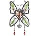 Grandma Butterfly Suncatcher - Pressed Flowers Sun Catcher with a Heart Shaped Picture Opening - Grandmother Sun Catcher
