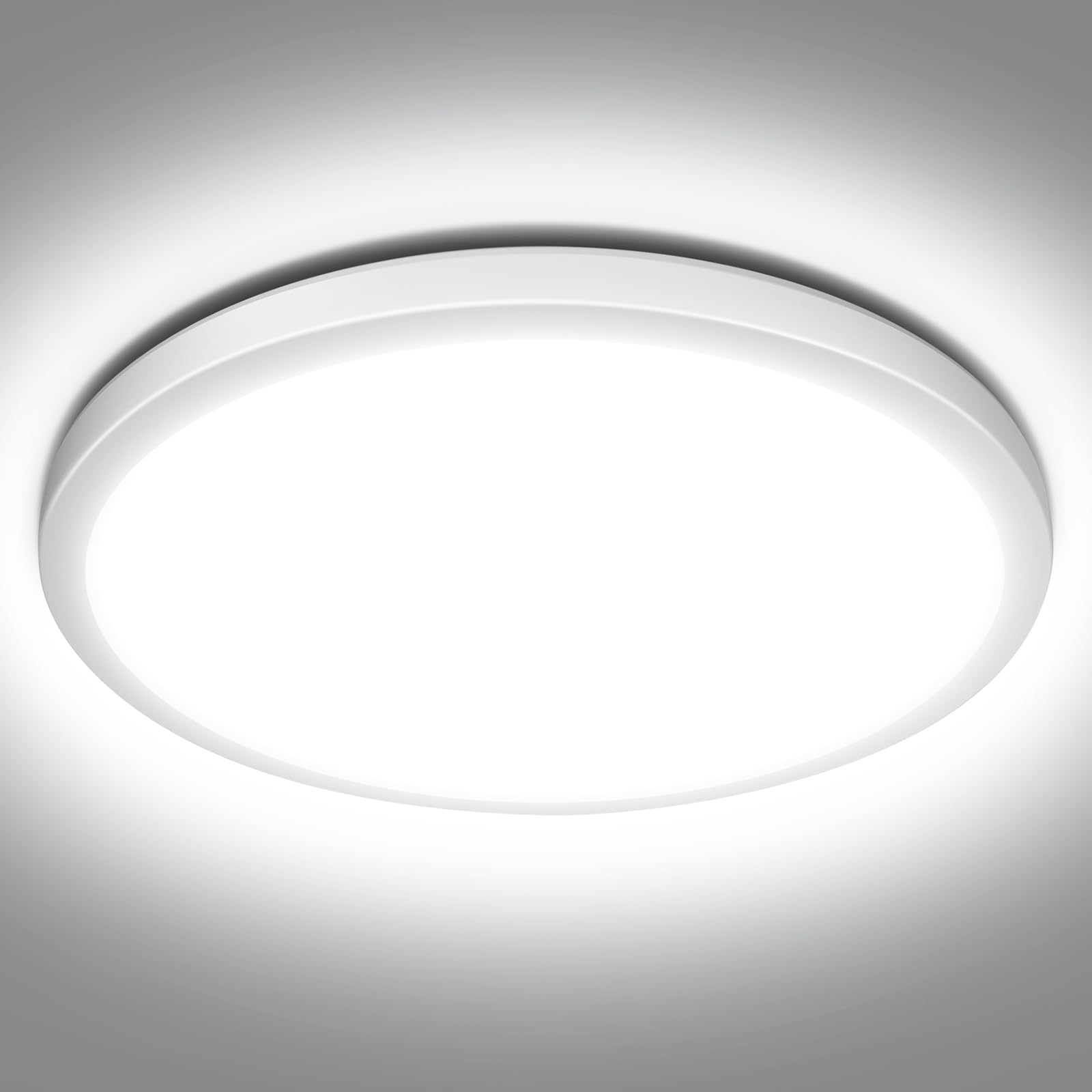 Lepro Lámpara LED Techo Cocina, Blanco Frío 5000k, 24W 2400LM Pláfon LED Techo, IP44 Impermeable, Ultrafino 2,6cm, Redonda, Moderna Luz Empotrada para Baño, Cocina, Dormitorio, Pasillo, Ø29,3cm