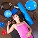 Honoson Half Ball Trainer Yoga Ball with Resistant Band Foot Pump Set, Half Exercise with Fitness Elastic Belt Hedgehog Balance Pods for Core Stability Full Body Workout Gym(Blue,18 Inch)