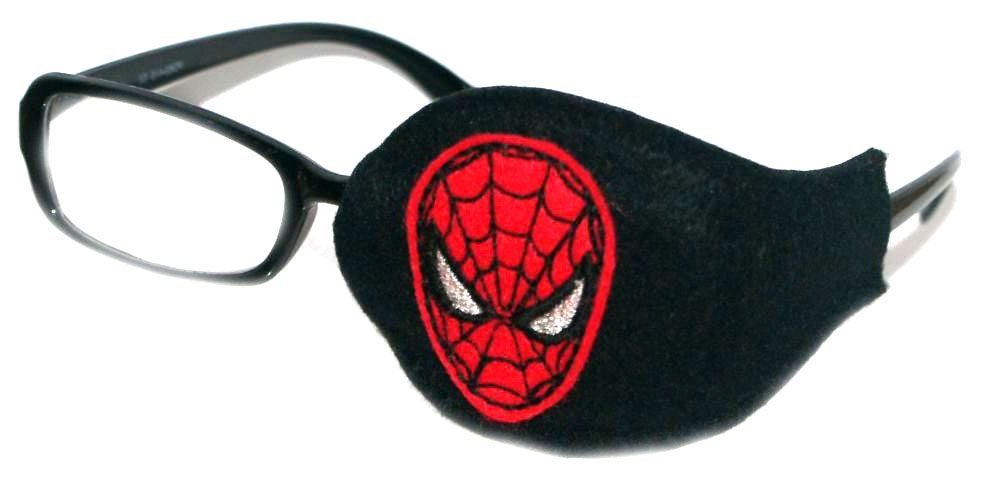 Kids and Adults Orthoptic Eye Patch For Amblyopia Lazy Eye Occlusion Therapy Treatment Design #13 Spid Man on Black