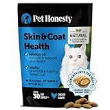 Cat Skin & Coat Health Chews – Crunchy & Creamy Treats with Omegas, Vitamin C & E, Biotin – Soothes Itchy, Dry Skin, Reduces Shedding & Promotes a Shiny Coat – Cat Vitamins (Chicken 30-Day Supply)