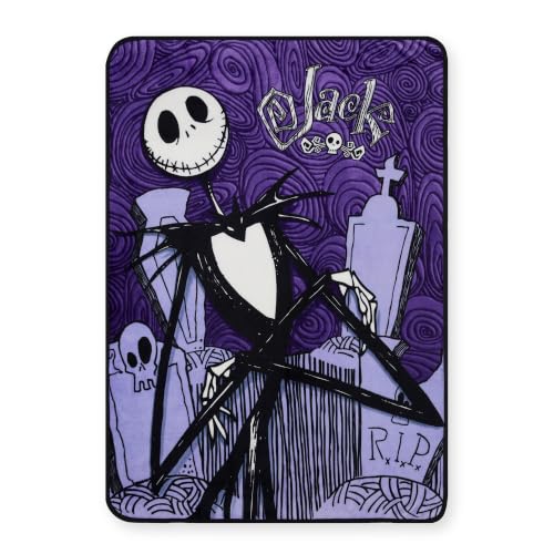 Disney Cobija de Nightmare Before Christmas – Pesadilla Antes de Navidad, Manta de Forro Polar de Jack Skellington (Jack Skellington)