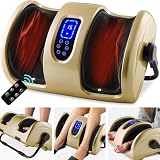 Best Choice Products Heated Shiatsu Foot Massager for Pain Relief, Plantar Fasciitis, Neuropathy, Blood Circulation w/Compact Design - Gold