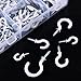 Swpeet 100Pcs White Cup Hooks Assortment Kit, Vinyl Coated Ceiling & Wall Hooks Holder for Home, Office & Workplace - 1/2
