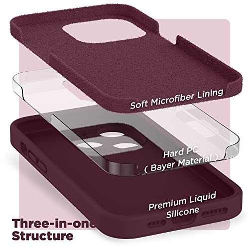SURPHY Silicone Case Compatible with iPhone 14 Pro Max Case 6.7 inch (2022), with Camera Protection Liquid Silicone Soft Gel Rubber Phone Case Cover with Microfiber Lining (Plum) by SURPHY - Image 5