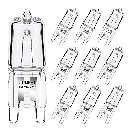 JUNSHI Lot de 10 Ampoules Halogènes G9 28 W 230V 370lm 2800K Blanc Chaud Intensité Variable