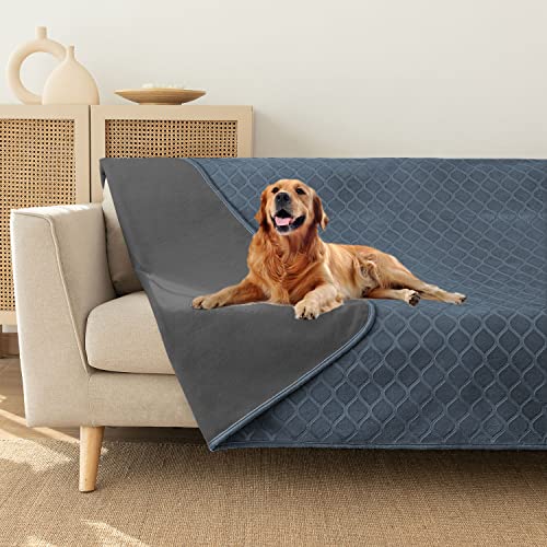Waterproof dog blanket bed cover with plush reversible velvet