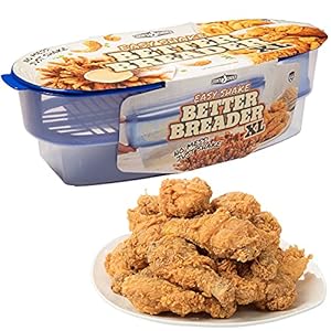 Cook’s Choice XL Original Better Breader Batter Bowl- All-in-One Mess Free Breading Station Tray for at Home or On-the-Go – Pour in Seasoning, Add Meat or Vegetables of Choice, & Just Shake