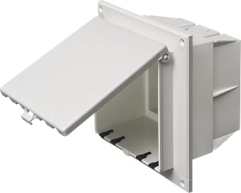 Arlington DBVR2W Textured UV Rated Plastic 2-Gang Recessed Non-Metallic Low Profile Box 6.888 Inch x 7.159 Inch 34 Cubic-Inch In-Box