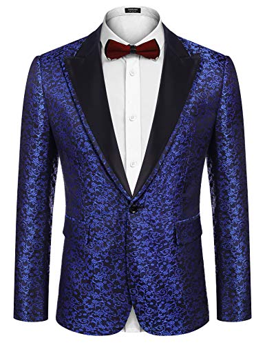 COOFANDY Men's Stylish Floral Blazer Suit Jacket