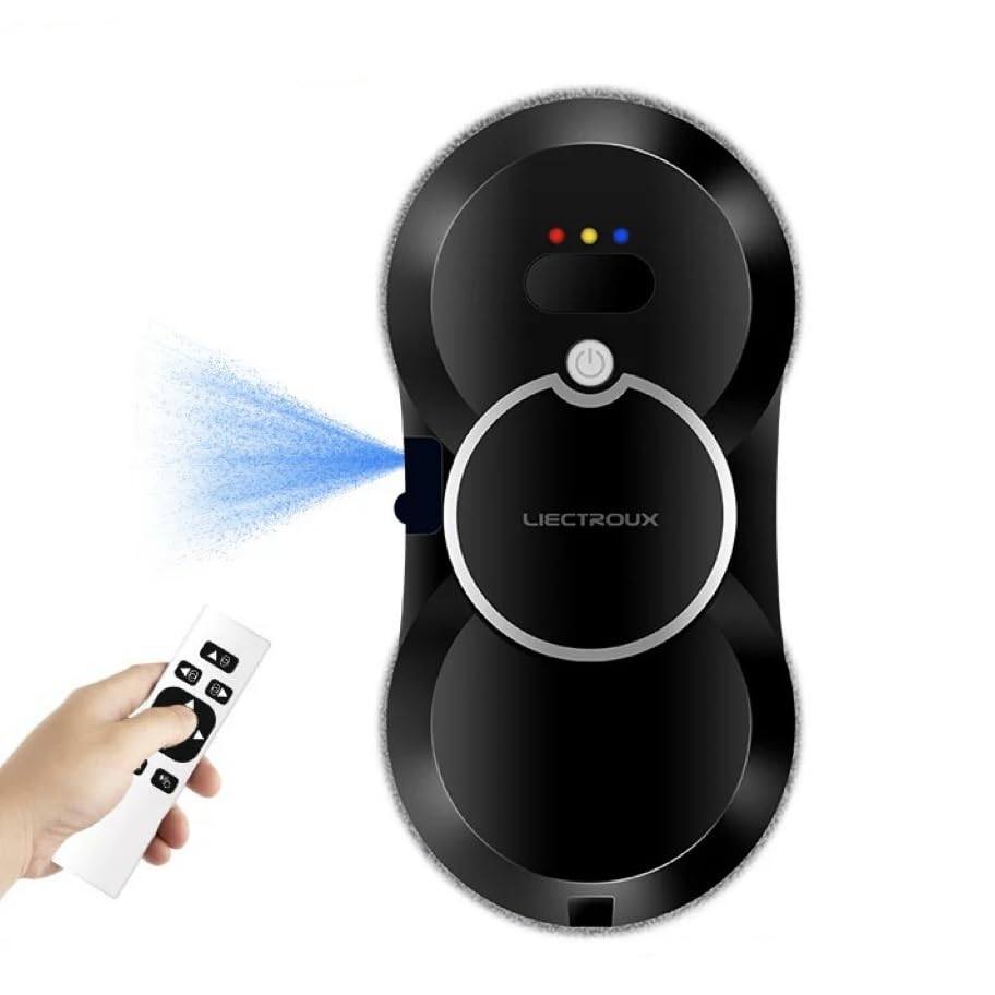 LIECTROUX HCR-10 Robot Lavatrice Elettrico, Spruzzo di acqua ad ultrasuoni, routing AI, motore brushless serbatoio acqua 30ml (nero)