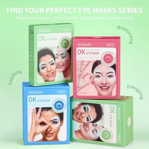 OK Shape Eye Masks, 360° Fit Under Eye Patches with Collagen and Lavender Flower Extract, Firming Eye Masks for Puffy Eyes, Wrinkles, Self Care Gifts for Women - 18 Pairs, Calm Green - Image 8