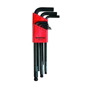 Bondhus 10999, Set of 9 Balldriver L-Wrenches, ProGuard Finish, Sizes 1.5-10mm