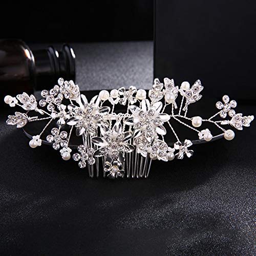 Tiare Peigne À Cheveux Ornement De Cheveux Coiffe De Mariée Rétro Coiffe De Femme Diamant De l'eau Fleur Accessoires De Robe Simple Exquis Élégant Photographie Fête Quotidien Effectuer Tissé À