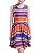 OMEYA.WANSHIDA. Women's Summer Casual Sleeveless Stripe Cocktail Mini Party Dress