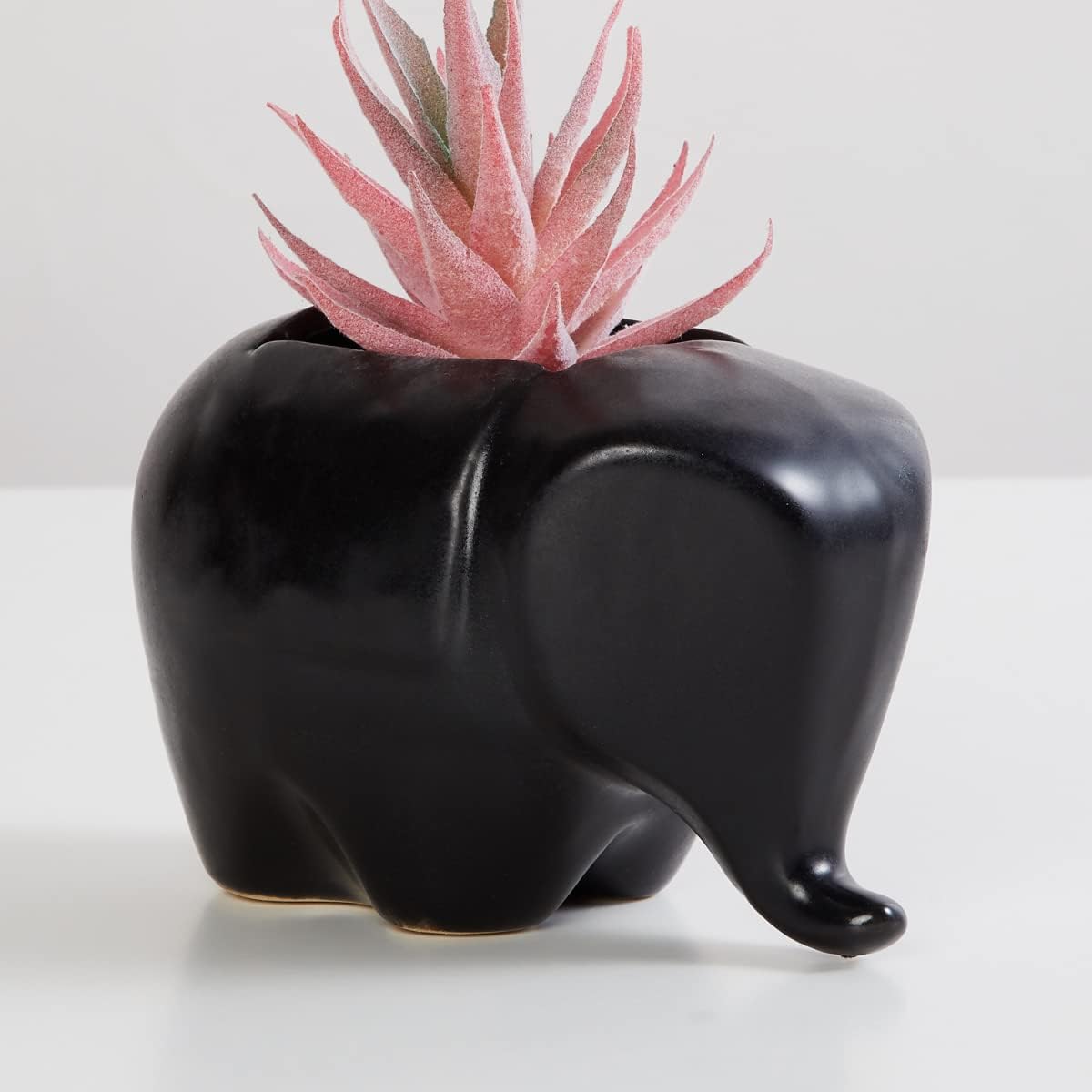Home Centre Corsica Eden Black Textured Elephant Ceramic Planter