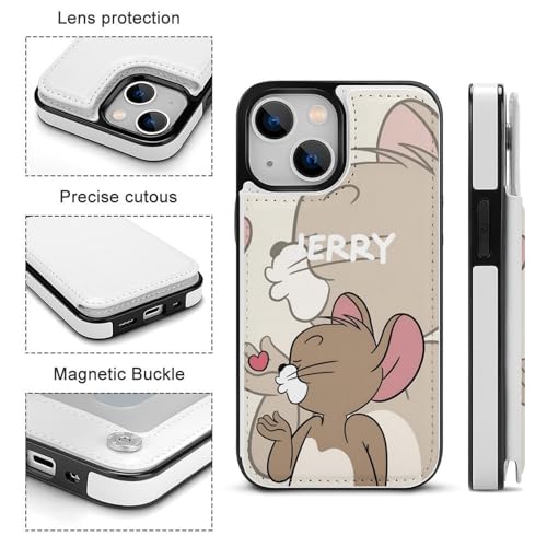 iPhone13 Mini用ケース 手帳型 トムとジェリー 【全機種対応】 アイフォン13 Mini用ケース スマホケース 財布型 PUレザー おしゃれ 背面カード収納 スタンド機能 携帯カバー 耐衝撃