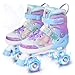 Mammygol ローラースケート 子供用 インラインスケート 調節可能 キッズ 発光 耐久 静音 初心者向け 男女共用 キッズ 児童 ジュニア, パープル M )