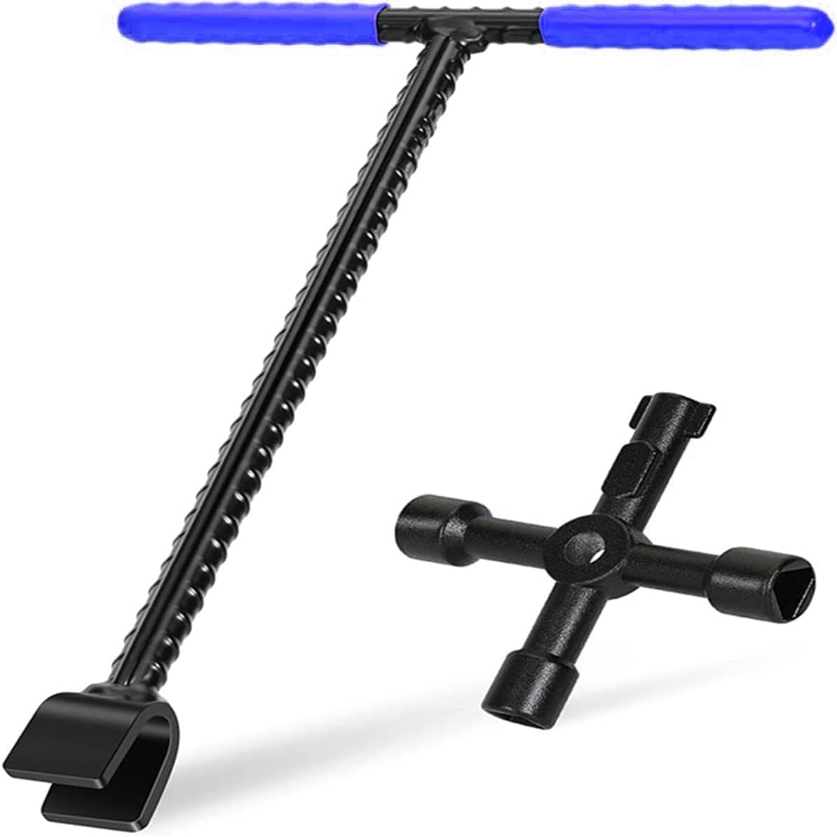 ikare 17 Inch Water Meter Key Water Main Shut off Tool with 4way Multi