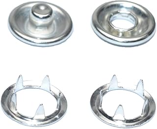 140 Sets 9.5mm Snaps Buttons Fastener , 3/8Inch Stainless Steel Open-Ring Cap Gripper Grip Prong No-Sew Button Fasteners S...