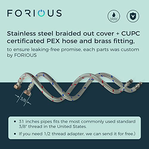 Forious Bathroom Vessel Sink Faucet Oil Rubbed Bronze, Antique Brass Bathroom Faucet Waterfall With Cupc Supply Line, Oil Rubbed Bronze Bathroom Faucet One Hole, Tall Faucet For Bathroom Sink 1 Hole #TOP4