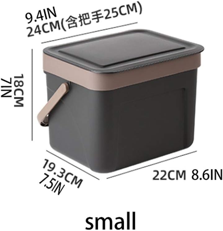 Trash Can with Lid Wall Mounted Trash Can Kitchen Compost Container Hanging Trash Can for Bathroom Bedroom Rubbish Bin/Black/s,Pink-s