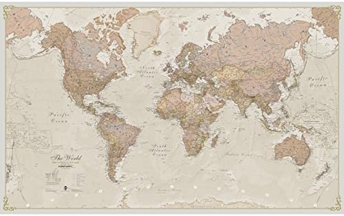 Maps International Giant World Map - Antique World Map Poster - Laminated – 46 x 77.5