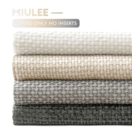 Image of MIULEE Pack of 4 Couch Throw Pillow Covers 18x18 Inch Gray Soft Decorative Chenille Pillow Covers Farmhouse Accent Cushion Covers for Boho Home Decor Sofa Bedroom Living Room