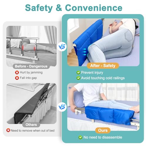 Bed Rail Covers for Hospital Bed Elderly Adults Bumper Seniors Guard Rail Bumpers Pads Bed Protector Side Padded Cover Bed Rail Padding Rails Not Included, Padded Cover Only (32x12inch 1 PCS)