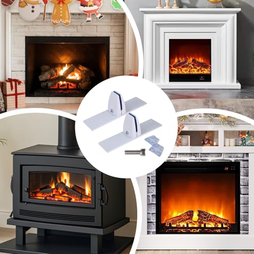 Soportes de chimenea robustos con base de metal protectora para pantallas de interior 6