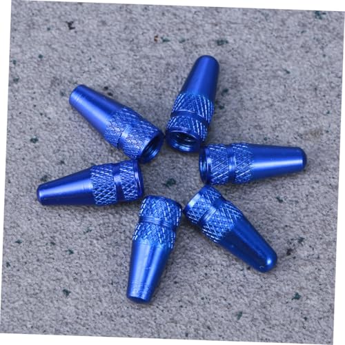 Happyyami 6 piezas tapas de válvula de aleación de aluminio para válvulas francesas, anti-óxido anodizado, tapas de polvo para neumáticos, fácil instalación, sellado para bicicletas de carretera, montaña e híbridas azul miniatura 3