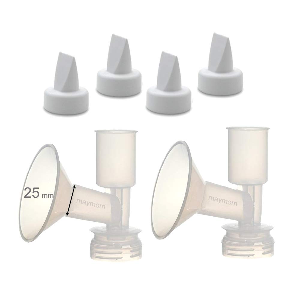 Maymom Non-Insert, One-Piece Small Flange Kit Compatible with Ameda Purely Yours, Ultra Breastpump (Flange 22 mm), with Duckbill; Not Original Ameda Flange or Duckbill