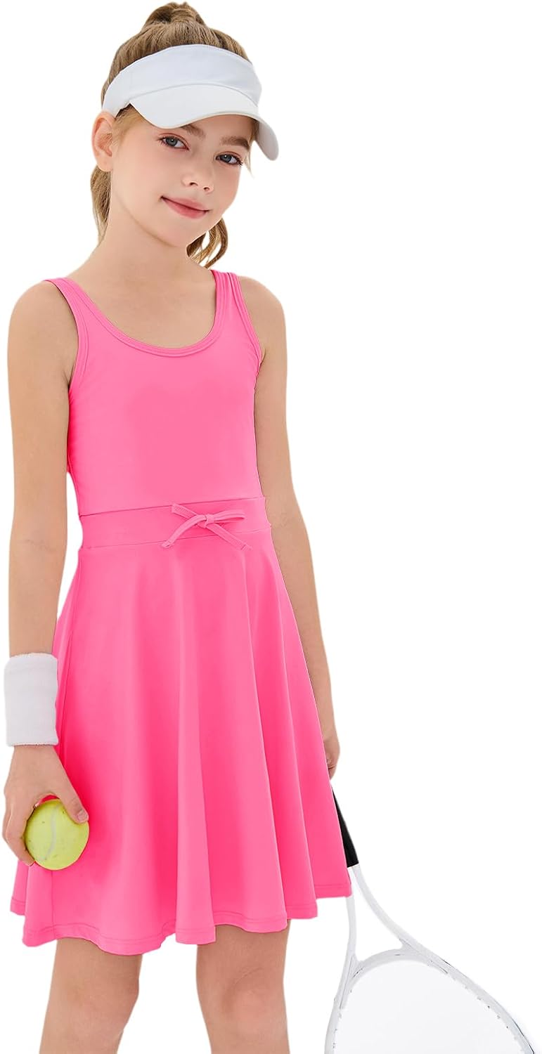 Sleeveless tennis dress for girls ages 414 elastic waist