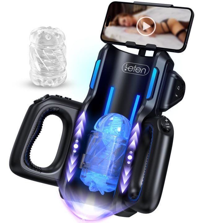 Leten Masturbieren für Männer, Automatischer Elektrischer Cup Masturbator Sex Spielzeug für Die Männer mit 10 Teleskopfunktion Massagefunktion Stoßfunktion,Taschenmuschi Penis Masturbatoren für männer