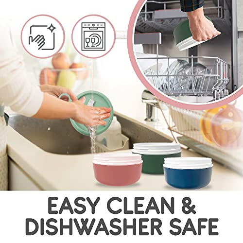 Souper-Duper Ramen Bowl Set With Utensil & Saucer • Microwave & Eat Noodles In The Same Soup Bowl • Big Enough For 2 Packs Of Ramen • Grab & Go Leak Proof Lid • Easy To Clean • For Dorm & Home (Green) #TOP4