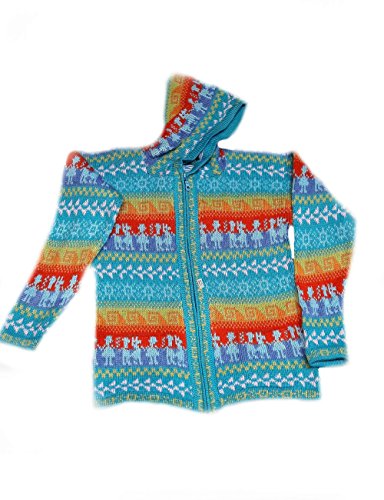 Cardigan en laine d'alpaga pour enfant veste à capuche chaude de 2 à 6 ans