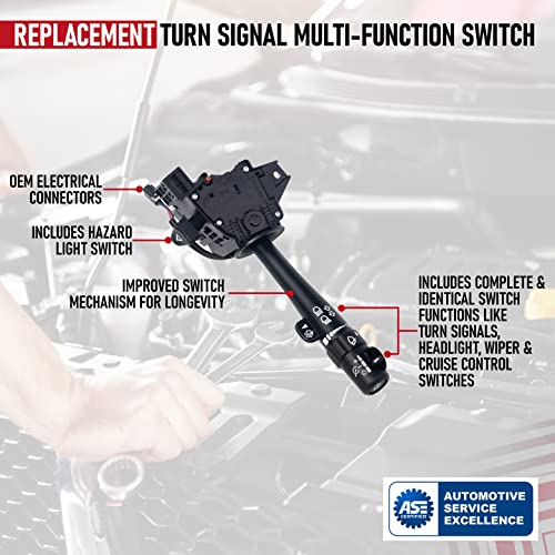 Turn Signal Multi-Function Switch - Replaces 12450067, D6299A, 2330856 - Compatible With Chevy, Gmc, Cadillac Vehicles - Trailblazer, Silverado, Suburban, Avalanche, Yukon, Xl, Tahoe, Sierra, Envoy #TOP3