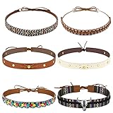 LUTER 6 Stück Hutband für Cowboyhut, Verstellbar Western Hut Band Weiches Pu-Leder Hutbandersatz für Fedora, Cowboyhut, Strohhut (6 Stile)