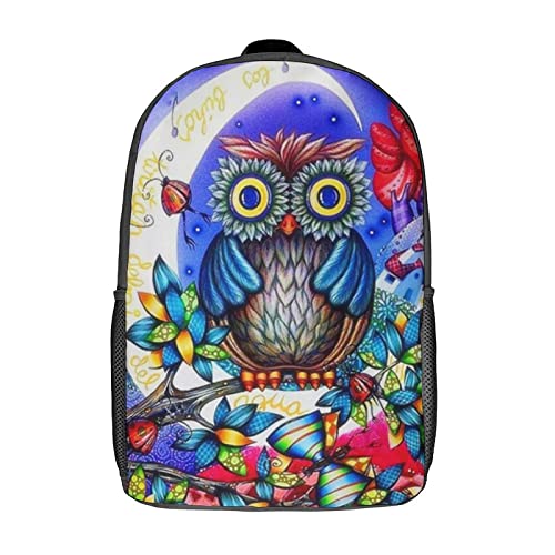 Mochila clásica de búho con amplio compartimento escolar 3D cool