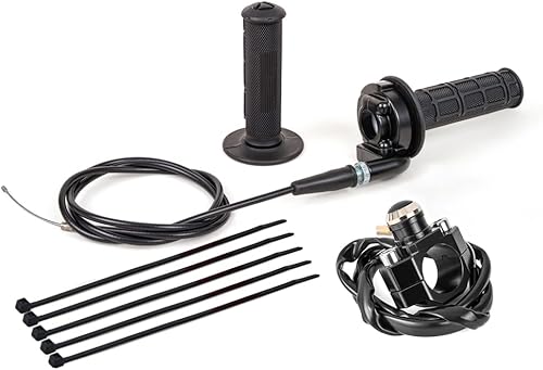 PUCKY Empuñaduras de mango de acelerador giratorio de 0.86 pulgadas, 50 90 110 125 cc Pit Bike Dirtbike (agarre de mango + cable + abrazadera de